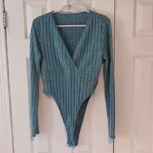 Set Of 3 Long Sleeve Bodysuits Size Large (Navy, Teal, Black)